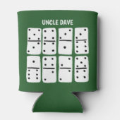 Witte Dominosen over Groen Gepersonaliseerd Blikjeskoeler (Achterkant)