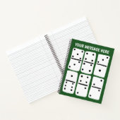 Witte Dominosen over Groen Gepersonaliseerd Notitieboek (Binnen)
