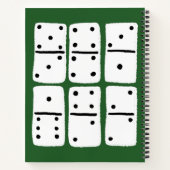 Witte Dominosen over Groen Gepersonaliseerd Notitieboek (Achterkant)