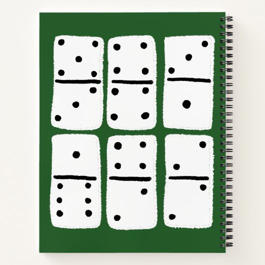 Witte Dominosen over Groen Gepersonaliseerd Notitieboek (Achterkant)