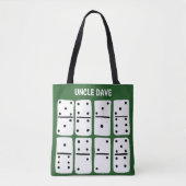 Witte Dominosen over Groen Gepersonaliseerd Tote Bag (Voorkant)
