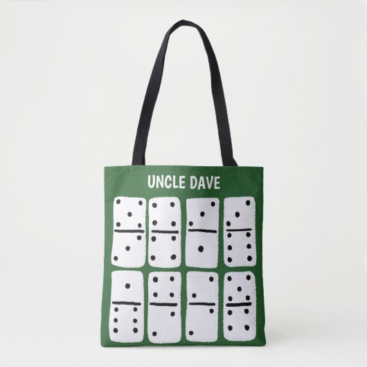 Witte Dominosen over Groen Gepersonaliseerd Tote Bag (Voorkant)