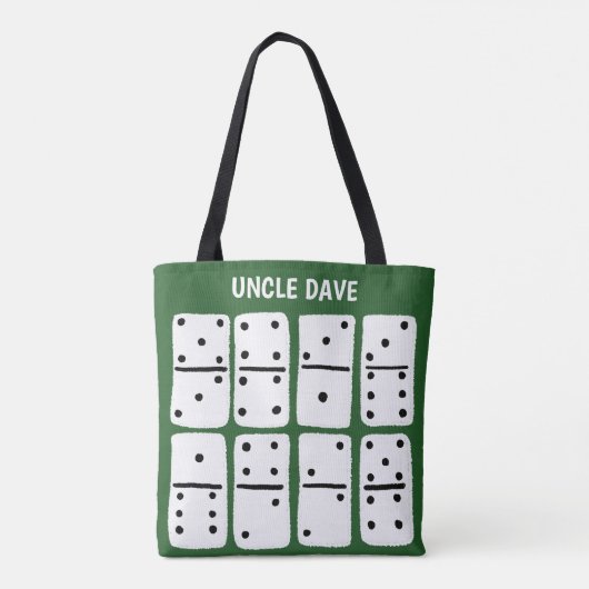 Witte Dominosen over Groen Gepersonaliseerd Tote Bag (Achterkant)