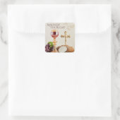 Witte Donderdag Eucharistie Kelk Goede Week Vierkante Sticker (Tas)