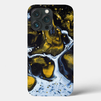 Witte donkergoudvloeistof achtergrond Case-Mate iPhone case