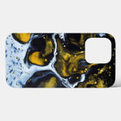 Witte donkergoudvloeistof achtergrond Case-Mate iPhone case (Achterkant (horizontaal))