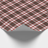 Witte, donkergroene en rode kerstpatronen cadeaupapier (Hoek)