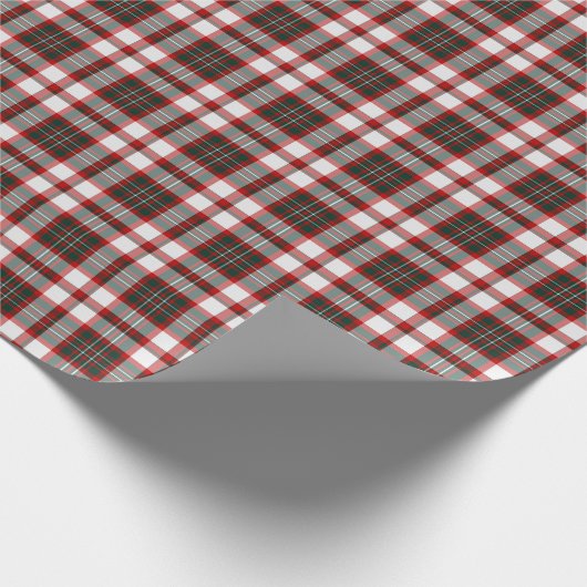 Witte, donkergroene en rode kerstpatronen cadeaupapier (Hoek)