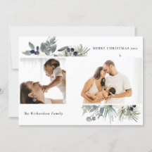 Witte donkergroene Merry Christmas gebladerte 2 Fo