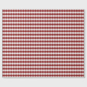 Witte & donkerrode Harlequin-diamanten Cadeaupapier (Vlak)