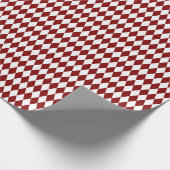 Witte & donkerrode Harlequin-diamanten Cadeaupapier (Hoek)