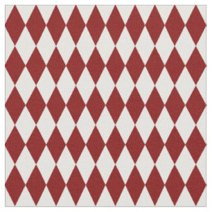 Witte & donkerrode Harlequin-diamanten Stof