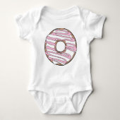 Witte donut, donut, chocolade, vorst, ijs romper (Voorkant)