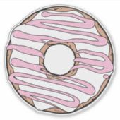 Witte donut, donut, chocolade, vorst, ijs sticker (Voorkant)