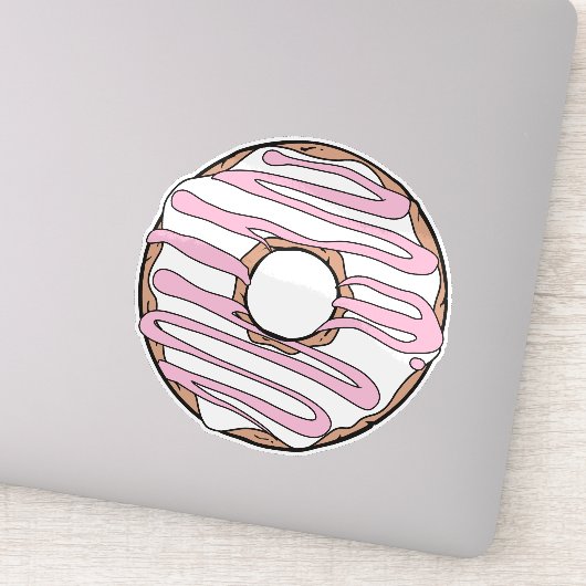 Witte donut, donut, chocolade, vorst, ijs sticker (Detail)