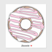 Witte donut, donut, chocolade, vorst, ijs sticker (Vel)