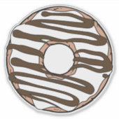 Witte Donut, Doughnut, Chocolade, Icen, Bevroren Sticker (Voorkant)