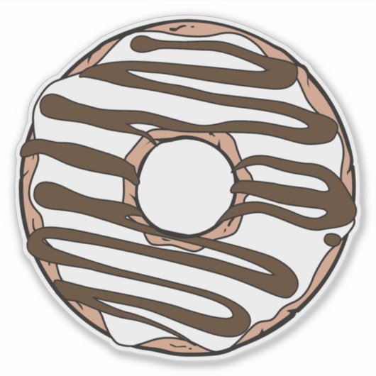 Witte Donut, Doughnut, Chocolade, Icen, Bevroren Sticker (Voorkant)