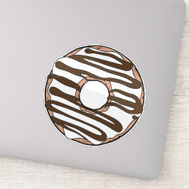 Witte Donut, Doughnut, Chocolade, Icen, Bevroren Sticker