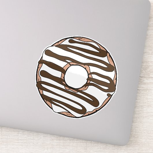 Witte Donut, Doughnut, Chocolade, Icen, Bevroren Sticker (Detail)