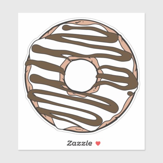 Witte Donut, Doughnut, Chocolade, Icen, Bevroren Sticker (Vel)