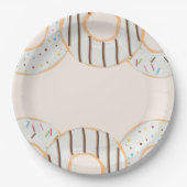 Witte Donut Vreugde  Papieren Bordje (Voorkant)