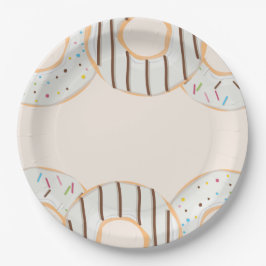 Witte Donut Vreugde Papieren Bordje