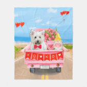 Witte doodsbange Valentijnsdag West-hoogland Fleece Deken (Voorkant)