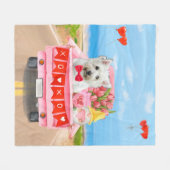 Witte doodsbange Valentijnsdag West-hoogland Fleece Deken (Voorkant (Horizontaal))