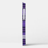 Witte doorzichtige strik op tartan paarse ruit Case-Mate iPhone case (Achterkant / Links)
