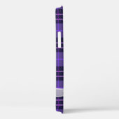 Witte doorzichtige strik op tartan paarse ruit Case-Mate iPhone case (Achterkant / Rechts)