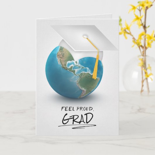 witte dop op het wereldbol kaart (Gele Bloem)