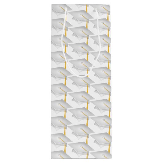 witte doppen met goudassel wijn cadeautas (Achterkant)