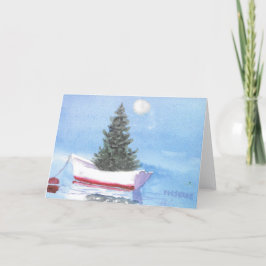 Witte Dory Kerstboom in de Haven Bedankkaart