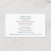 Witte Douche Stoel Apparatuur Medische Senior Care Visitekaartje (Achterkant)