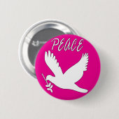 witte dove knop ronde button 5,7 cm (Voorkant /achterkant)