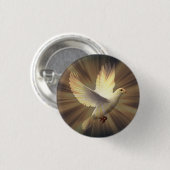 Witte Dove of Peace. Ronde Button 3,2 Cm (Voorkant /achterkant)