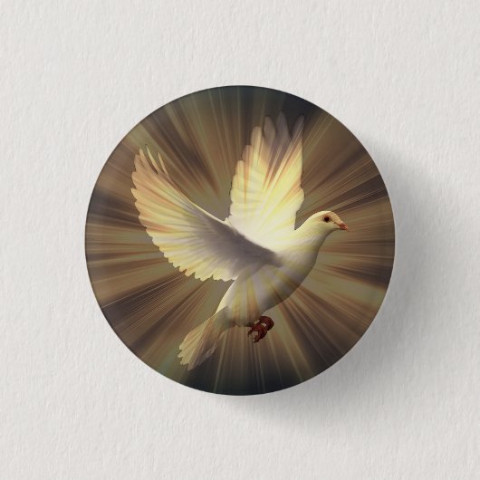 Witte Dove of Peace. Ronde Button 3,2 Cm (Voorkant)
