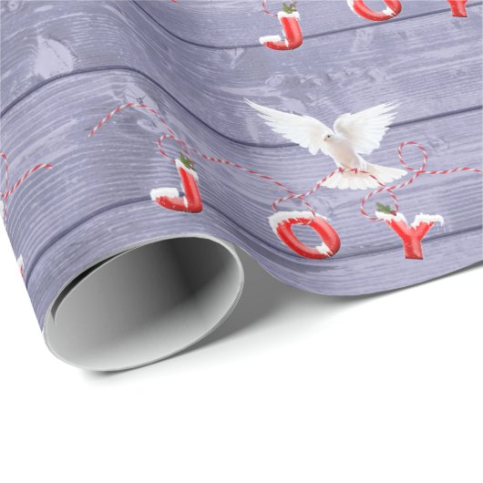 Witte dove op Paars houten verpakkingspapier Cadeaupapier (Rol Hoek)