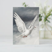 Witte dove op paaskaart kaart (Staand voorkant)