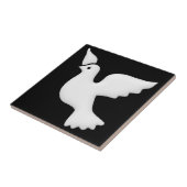 Witte dove rechtop links tegeltje (Zijkant)