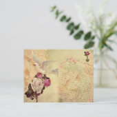  Witte Dove Shabby Chic Briefkaart (Staand voorkant)
