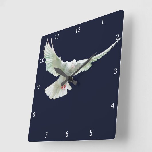 WITTE DOVE VIERKANTE KLOK (Hoek)