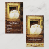 WITTE DOVES IN BOERDERIJ VENSTER Geel bruin Visitekaartje (Voorkant / Achterkant)