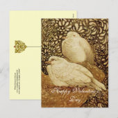 WITTE DOVES IN BROWN SEPIA FEESTDAGENKAART (Voorkant / Achterkant)