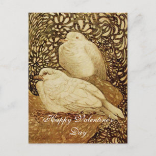 WITTE DOVES IN BROWN SEPIA FEESTDAGENKAART