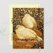 WITTE DOVES IN BROWN SEPIA FEESTDAGENKAART (Voorkant / Achterkant)