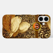 WITTE DOVES IN BROWN SEPIA,GEM STONE MONOGRAM Case-Mate iPhone CASE (Achterkant (horizontaal))
