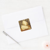 WITTE DOVES IN BROWN SEPIA VIERKANTE STICKER (Envelop)