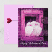WITTE DOVES IN DE VALENTIJNSDAG VAN HET VENSTER PI FEESTDAGENKAART (Voorkant / Achterkant)